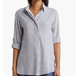 MAX STUDIOStripe Oversize Long Sleeve Button-Up Tunic Size M - NWT